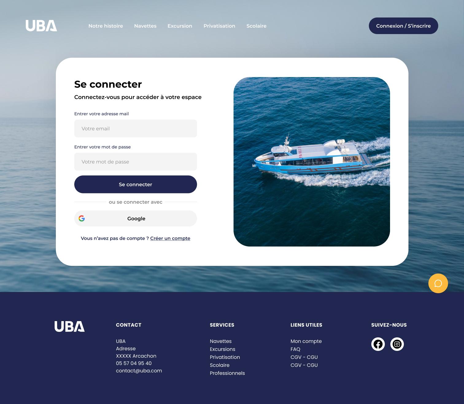 UBA — Page Connexion